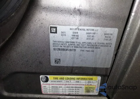 2010 Chevrolet Malibu Ls from USA, damaged, VIN 1G1ZB5EBXAF235778